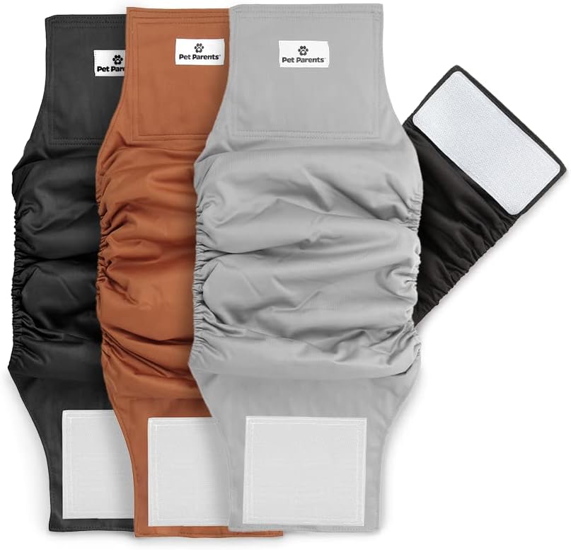 Washable Belly Bands for Dogs (3Pack) + Extendrs Durable Dog Diapers & Wraps (X-Small, Gentlemen)