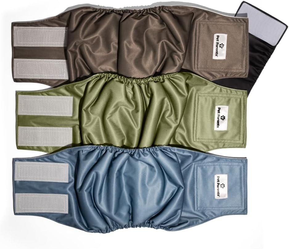 Washable Belly Bands for Dogs (3Pack) + Extendrs Durable Dog Diapers & Wraps (X-Small, Gentlemen)