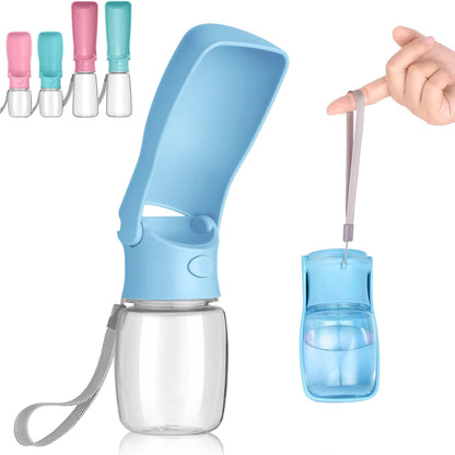 Portable Dog Water Bottle, Foldable Dog Water Bottle Leak Proof Dispenser for Puppy Small Medium Large Dogs, Pet Drink Cup for Walking Hiking Traveling(Blue,19Oz)