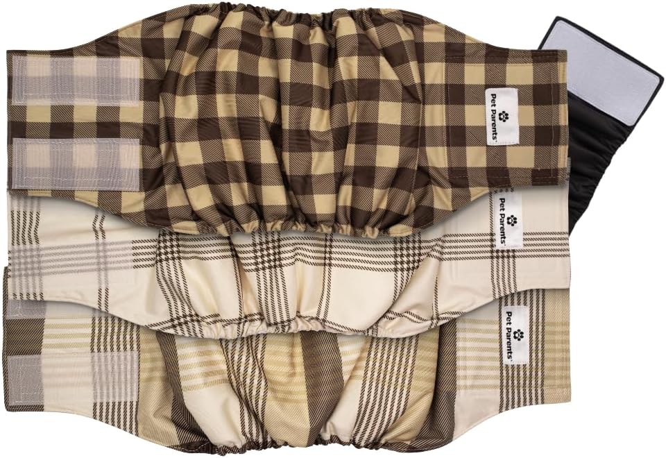 Washable Belly Bands for Dogs (3Pack) + Extendrs Durable Dog Diapers & Wraps (X-Small, Gentlemen)