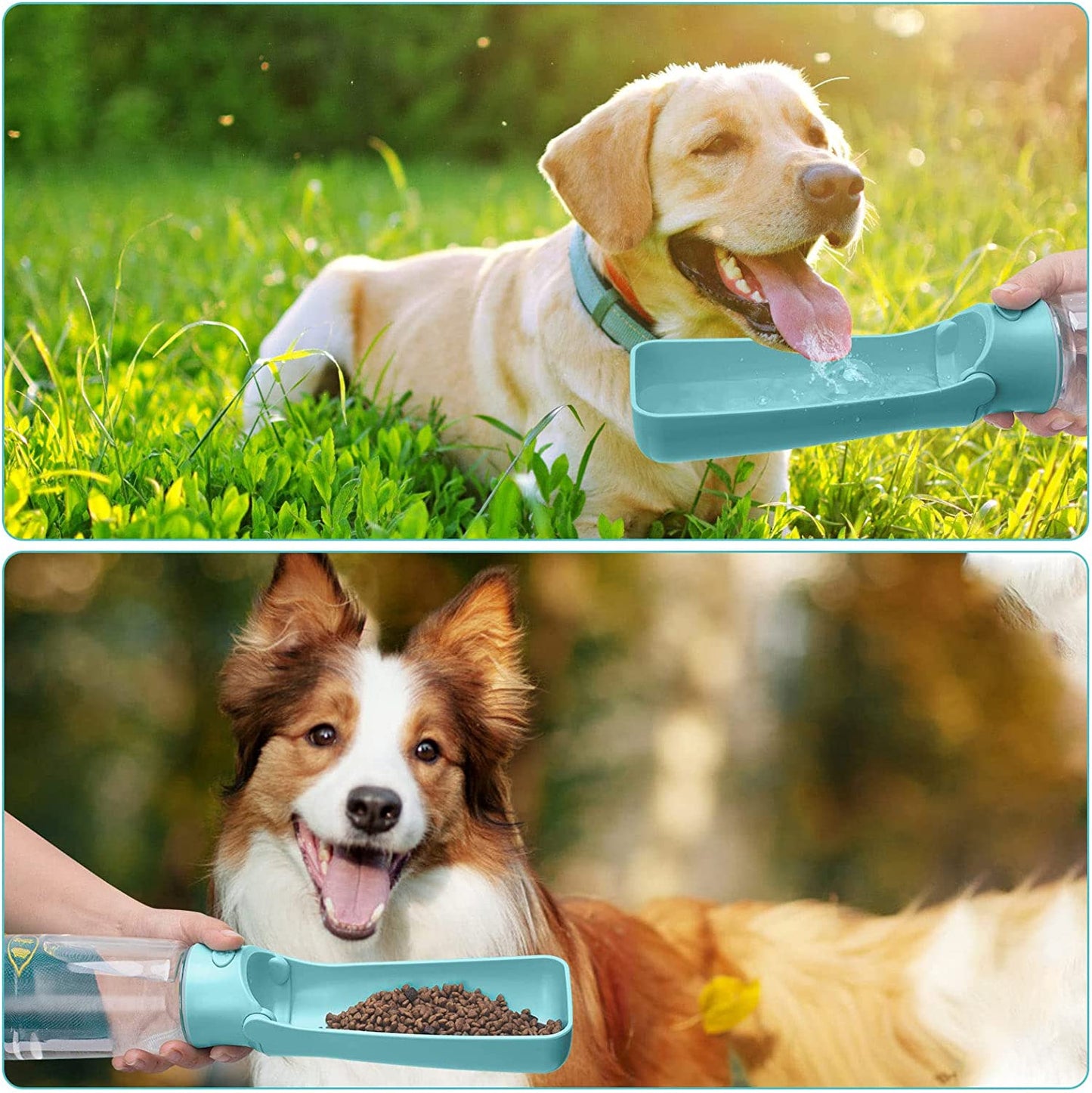 Portable Dog Water Bottle, Foldable Dog Water Bottle Leak Proof Dispenser for Puppy Small Medium Large Dogs, Pet Drink Cup for Walking Hiking Traveling(Blue,19Oz)